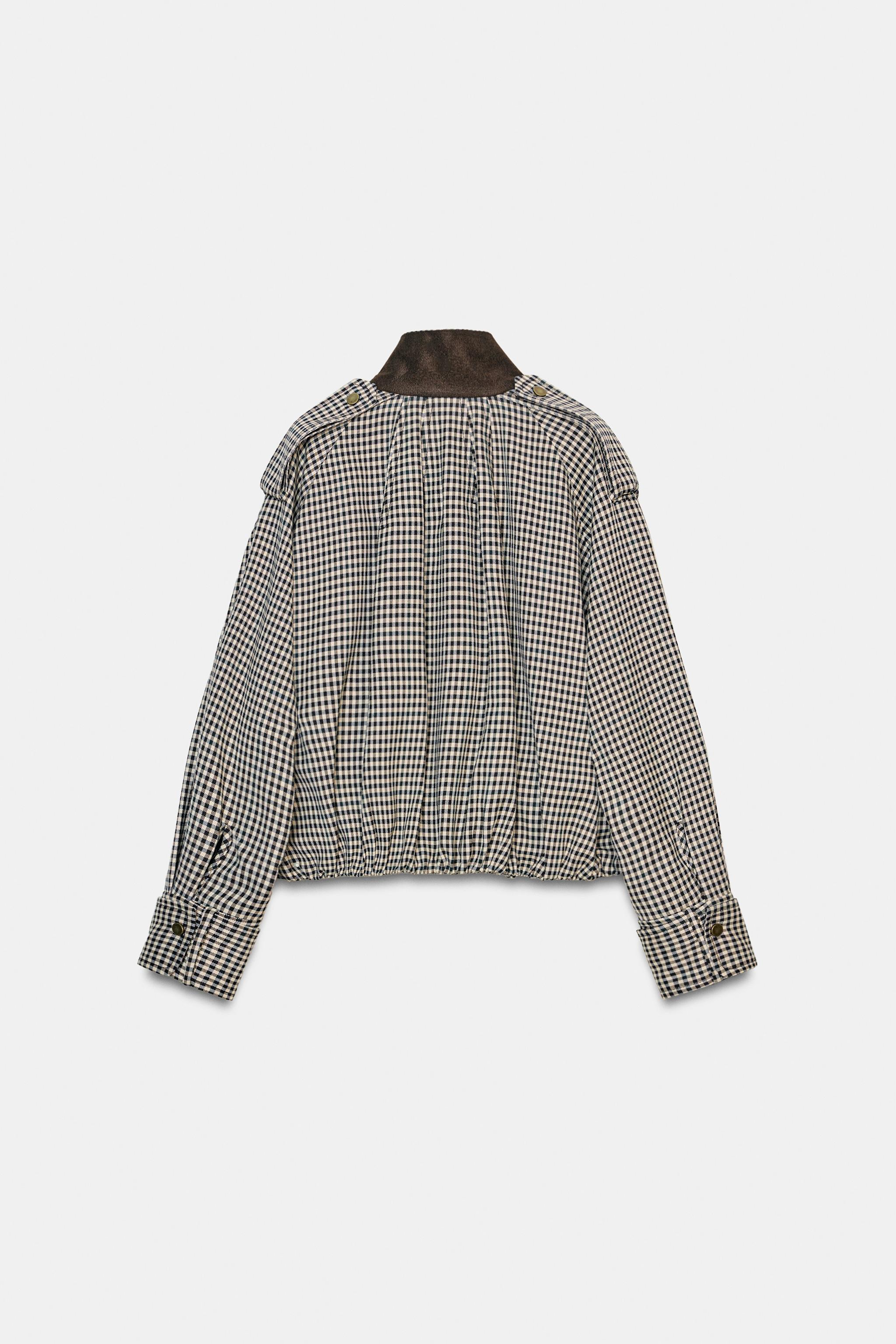 BLOUSON BOMBER À CARREAUX ZW COLLECTION